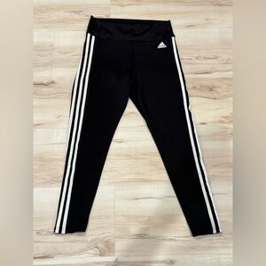 Adidas Kids Black Leggings with Triple White Stripes - Never Worn
